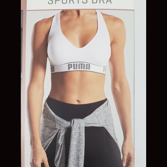 Puma 2 pk Black Gray Racerback Sports Bra - Picture 5 of 8